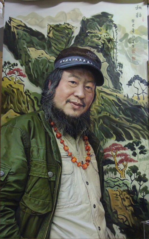 《秋韵 墨染》壹，布面油画，（内）90×160cm，2017.png